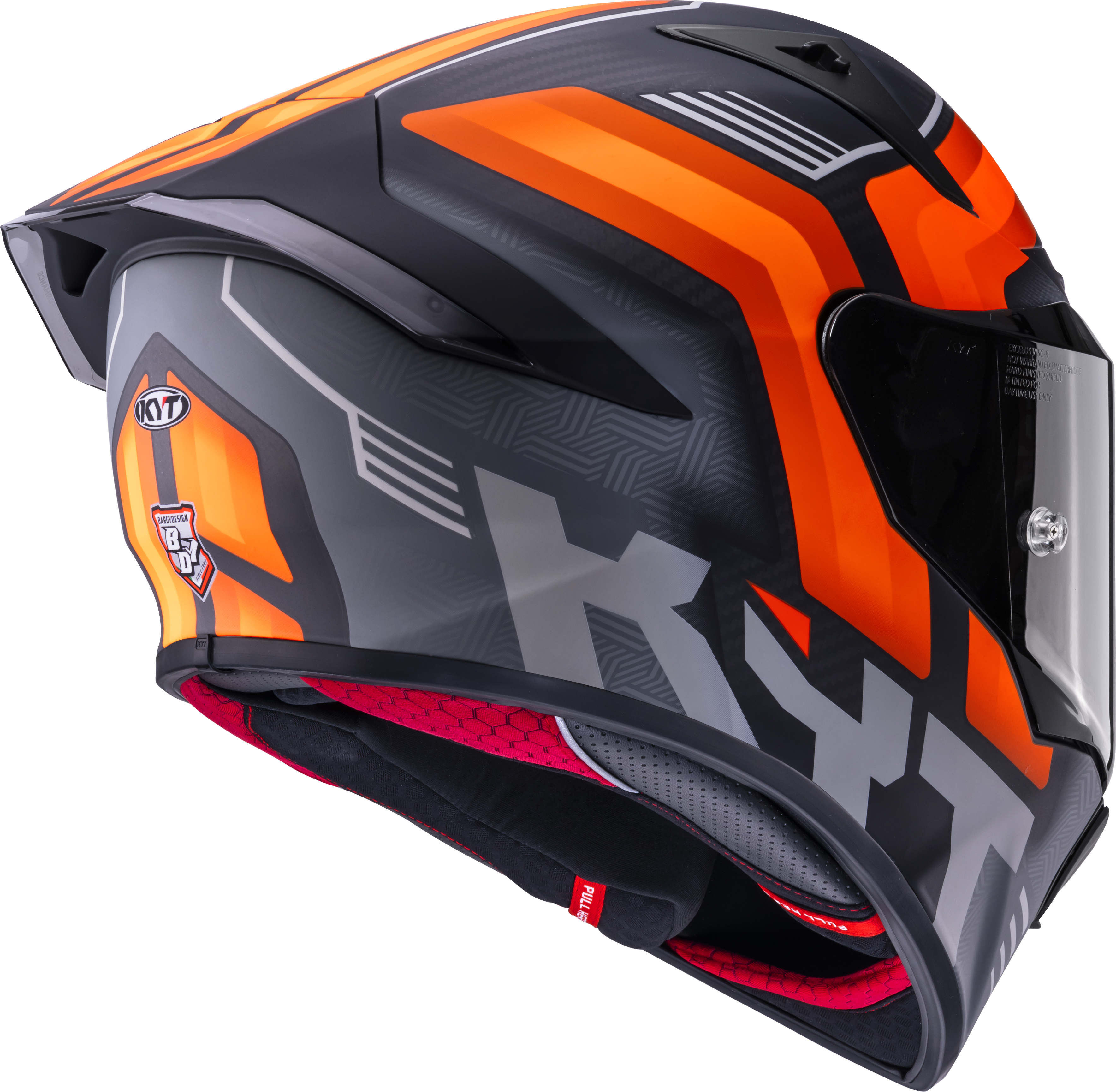 KYT R1R Casco de Carreras Carbono Acelerador Mate Naranja Y6R10001 