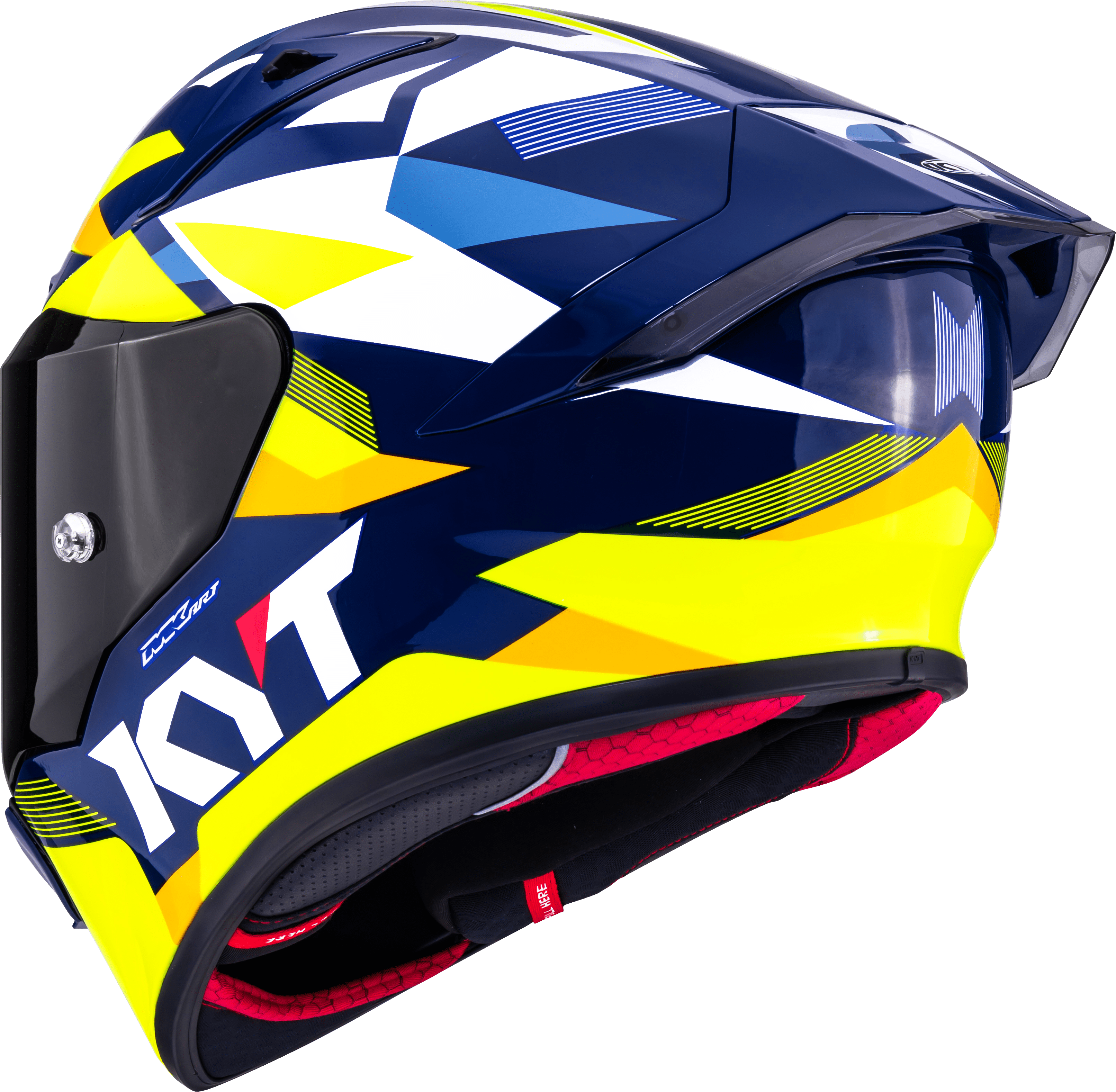 KYT R1R Casco de Carreras Carbono Diamante Azul / Amarillo Y6R10005 