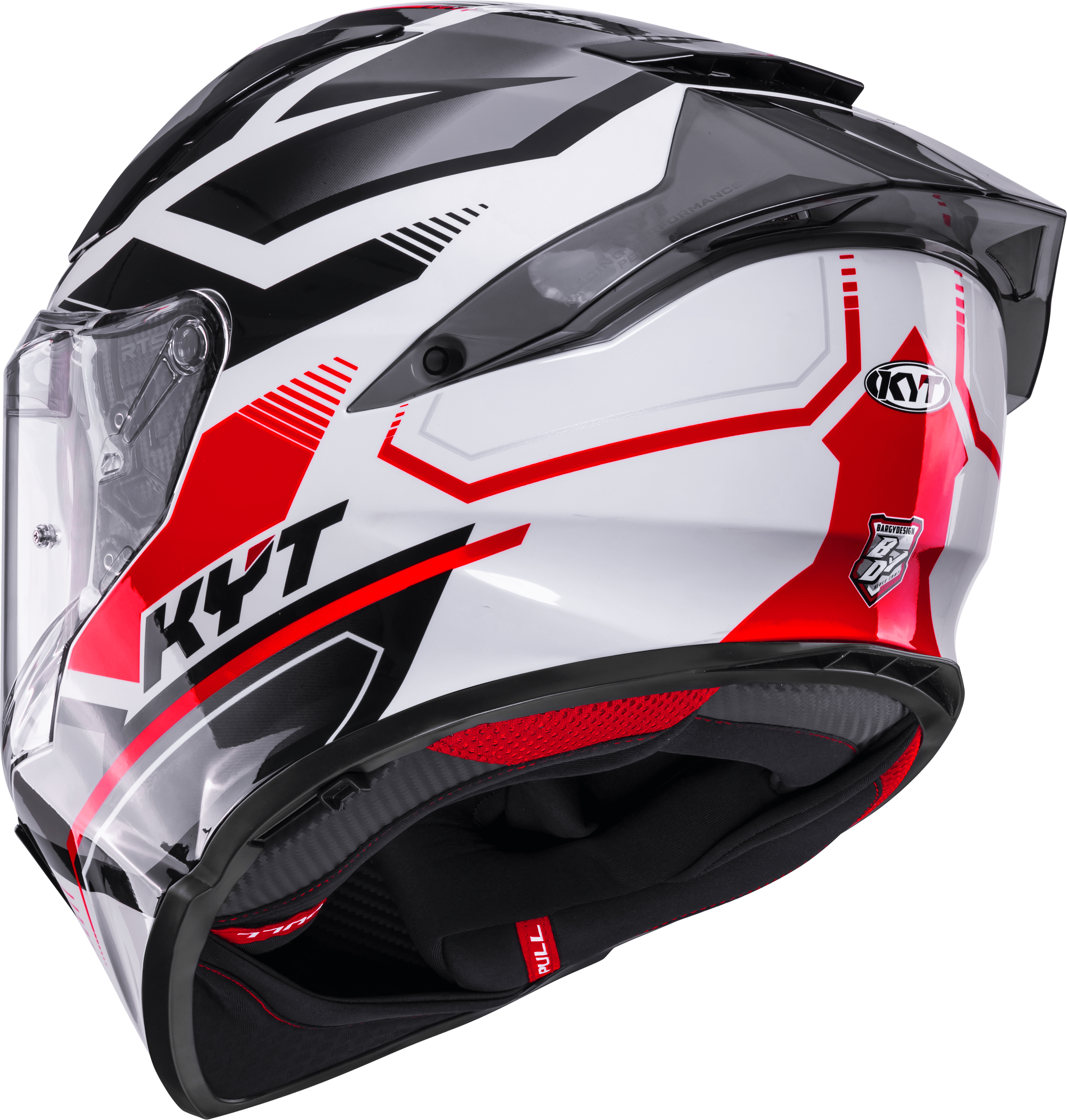 Casco KYT R2R Parsec Blanco/Rojo Y6R20022 