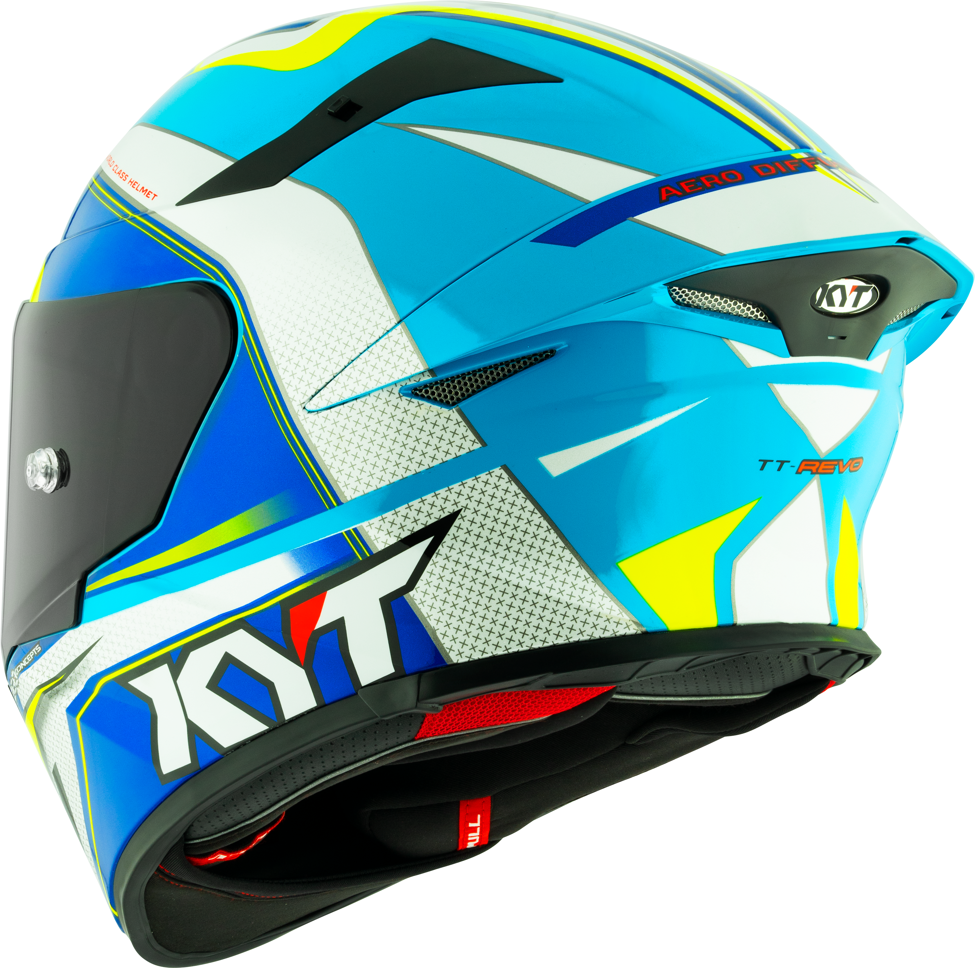 KYT TT-Revo Casco Gran Premio Blanco Azul Claro Y6TR0004 