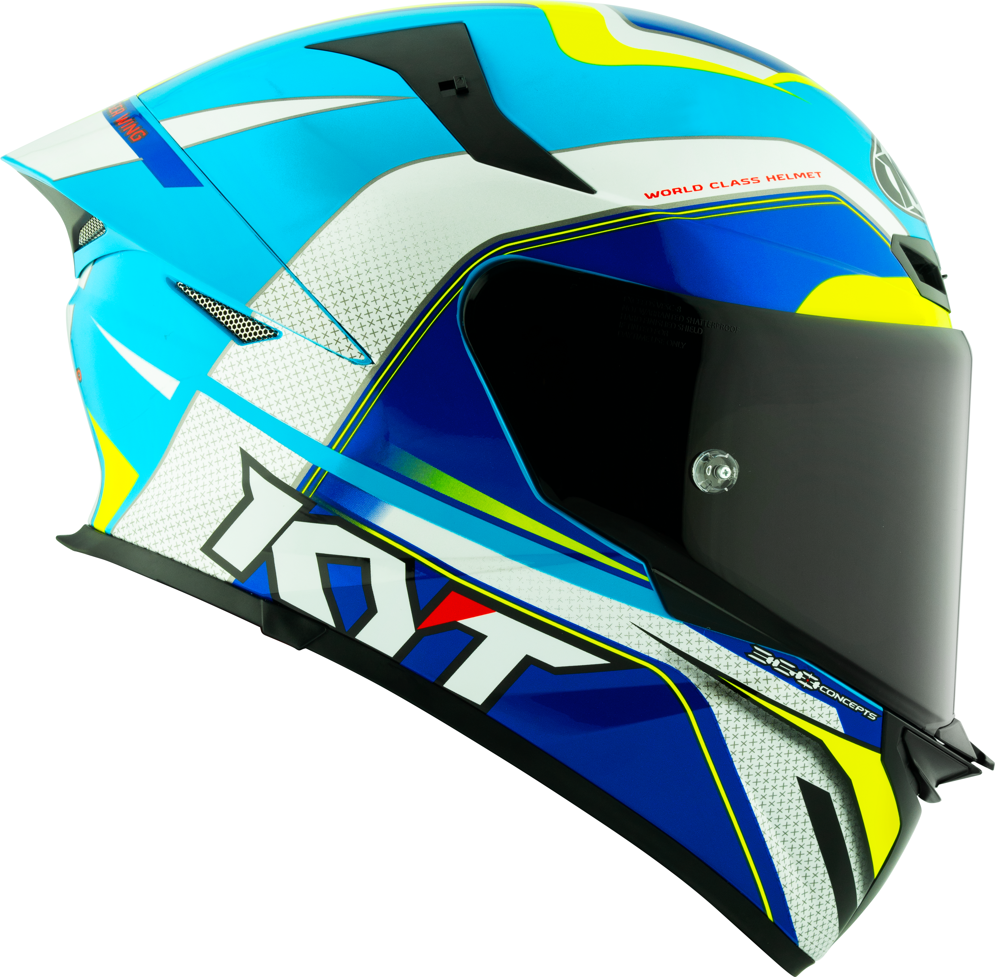 KYT TT-Revo Casco Gran Premio Blanco Azul Claro Y6TR0004 