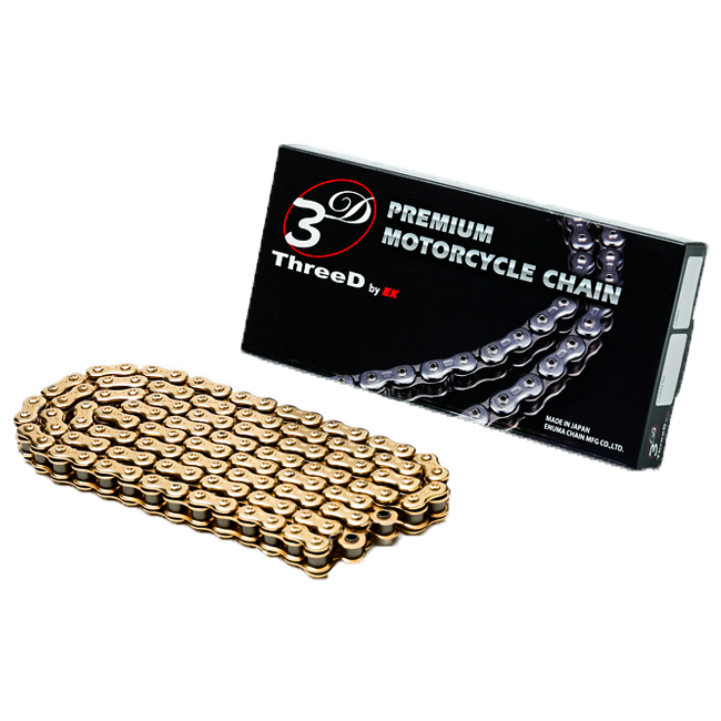 EK Kette 525 SPR/3D Gold/Gold NX-Ring offen mit Nietschloss – 110 - 120 Glieder