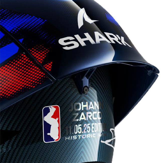 Shark Aeron GP Casco FIM 1 Racing Réplica de Johann Zarco Victory 2025 