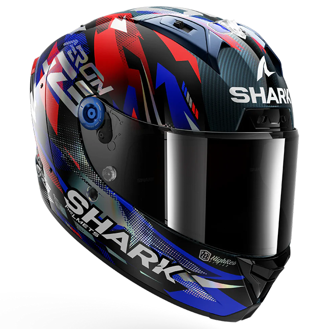 Shark Aeron Casco Johann Zarco Réplica GP de Francia – Carbón Azul Cromo 