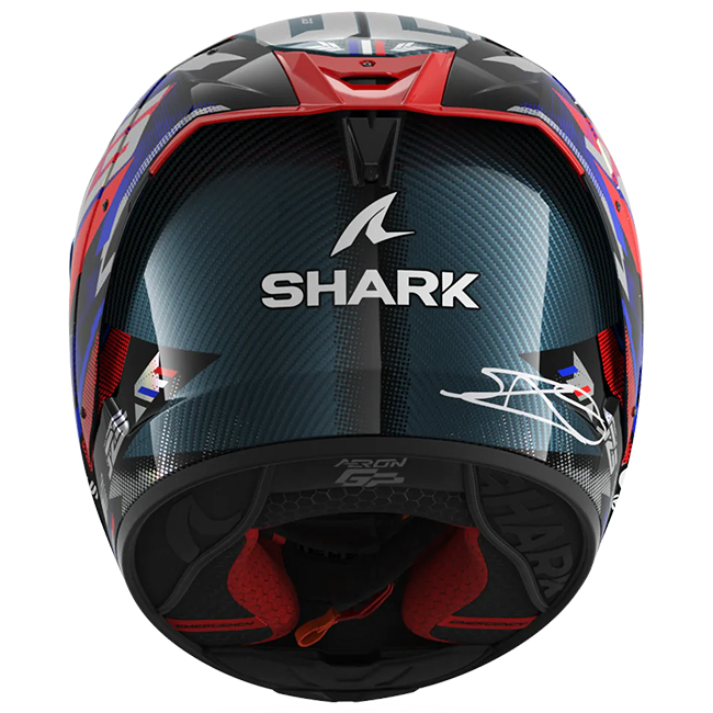 Shark Aeron Casco Johann Zarco Réplica GP de Francia – Carbón Azul Cromo 