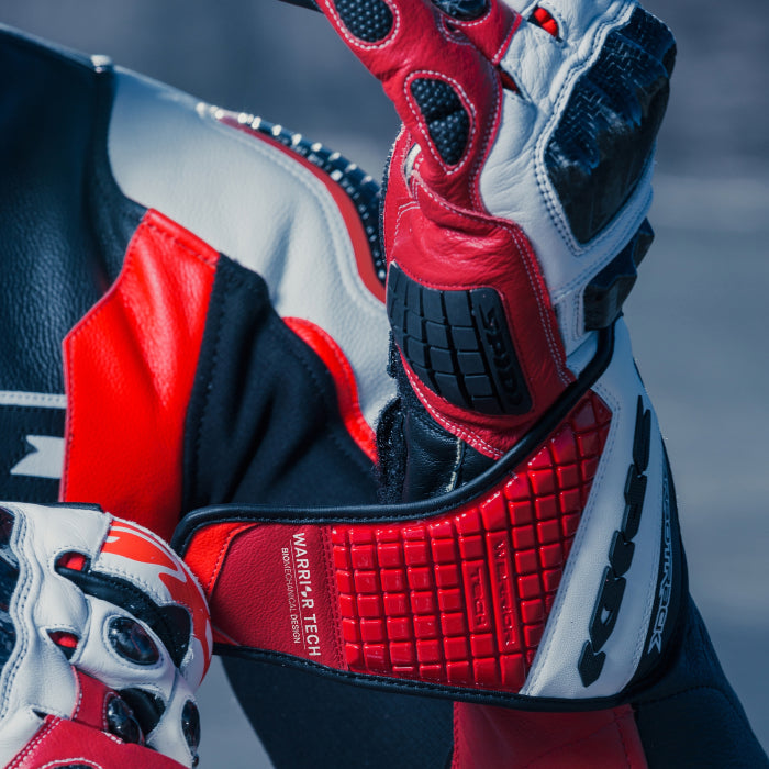 Guantes de cuero de moto Spidi Carbo Track Evo Racing | Hombre | Rojo | A203014 