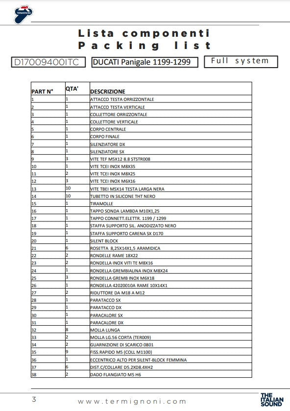 Sistema de escape completo Termignoni Force para Ducati Panigale 1299/S (15-18) D17009400ITC 