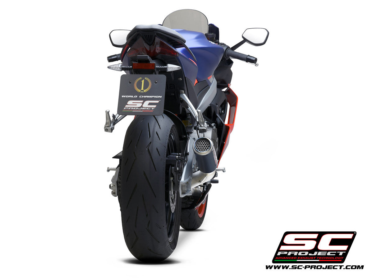 Sistema de escape completo de acero inoxidable SC-Project 2-1 CR-T para Aprilia RS 660 (20-25) 