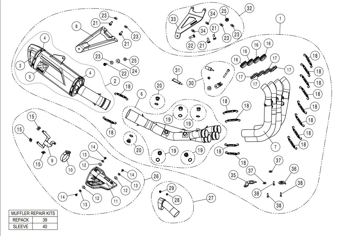 Akrapovic Evolution Line (Titanio) BMW S1000RR K67 (19-25) S-B10E10-APL 