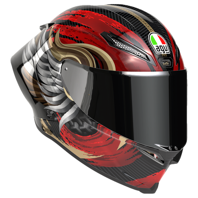 AGV Pista GP RR S Onore Carbon/Gold/Rot Integral-Rennhelm, Dreiviertelansicht