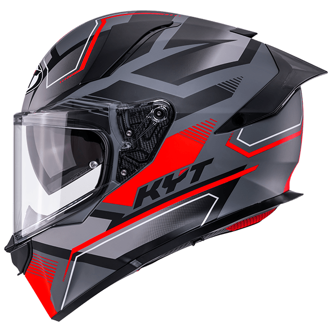 KYT R2R Casco Parsec Mate Gris / Rojo Y6R20023 