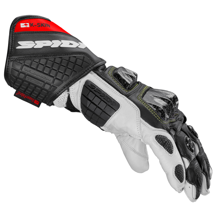 Guantes de cuero de moto Spidi Carbo Kangaroo Racing | Hombre | Negro-Rojo | A216021 