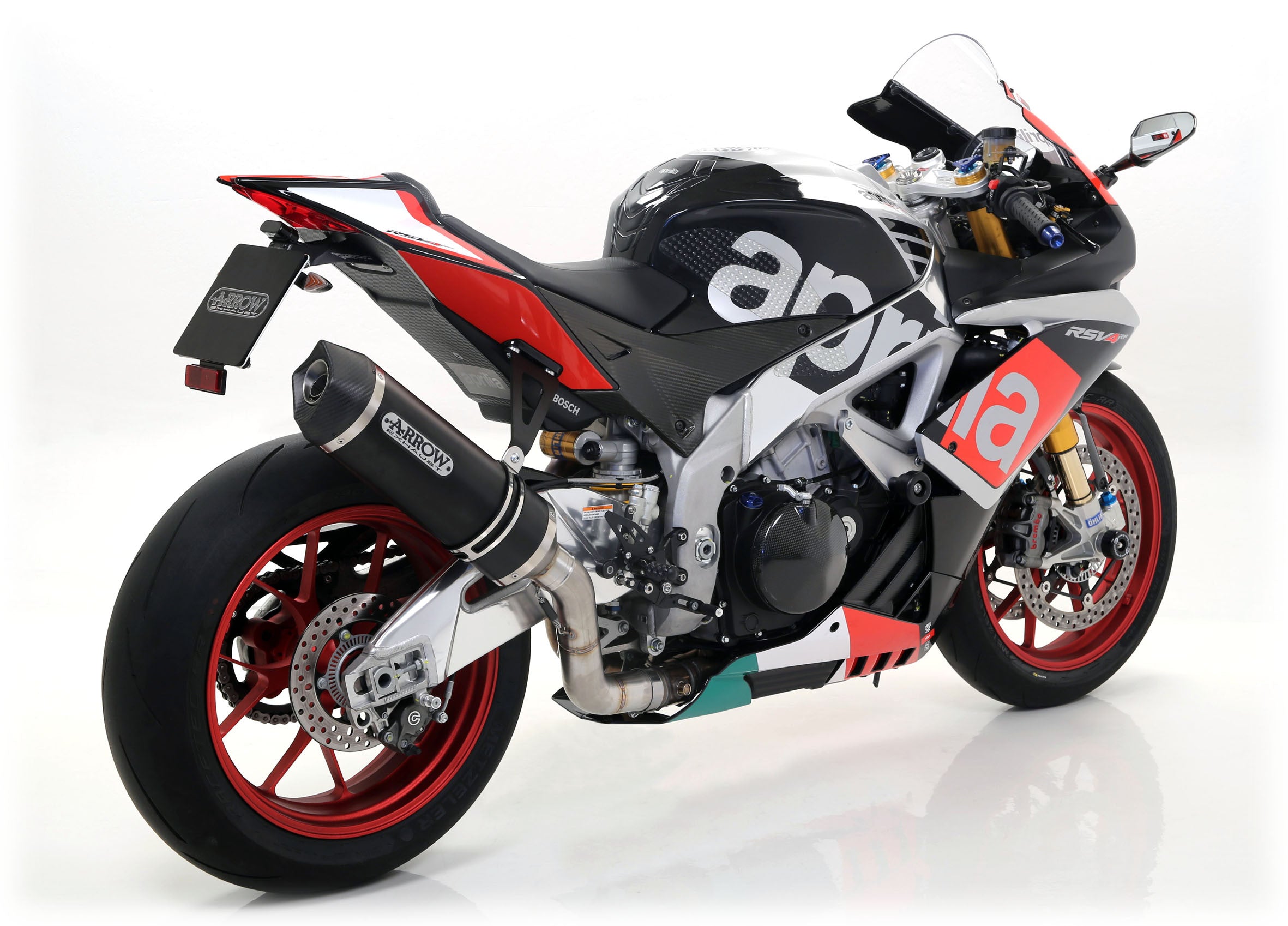 Escape Arrow Slip-On Race-Tech de aluminio oscuro para Aprilia RSV4/RR/RF (15-16) 71744AKN 