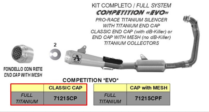 Sistema de escape completo Arrow Competition EVO de titanio para Aprilia RS 660 (20-25) 71215CP 