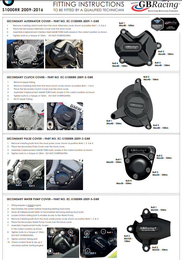 Protector de encendido cubierta de protección GBRacing BMW S1000RR K46 (09-18) 