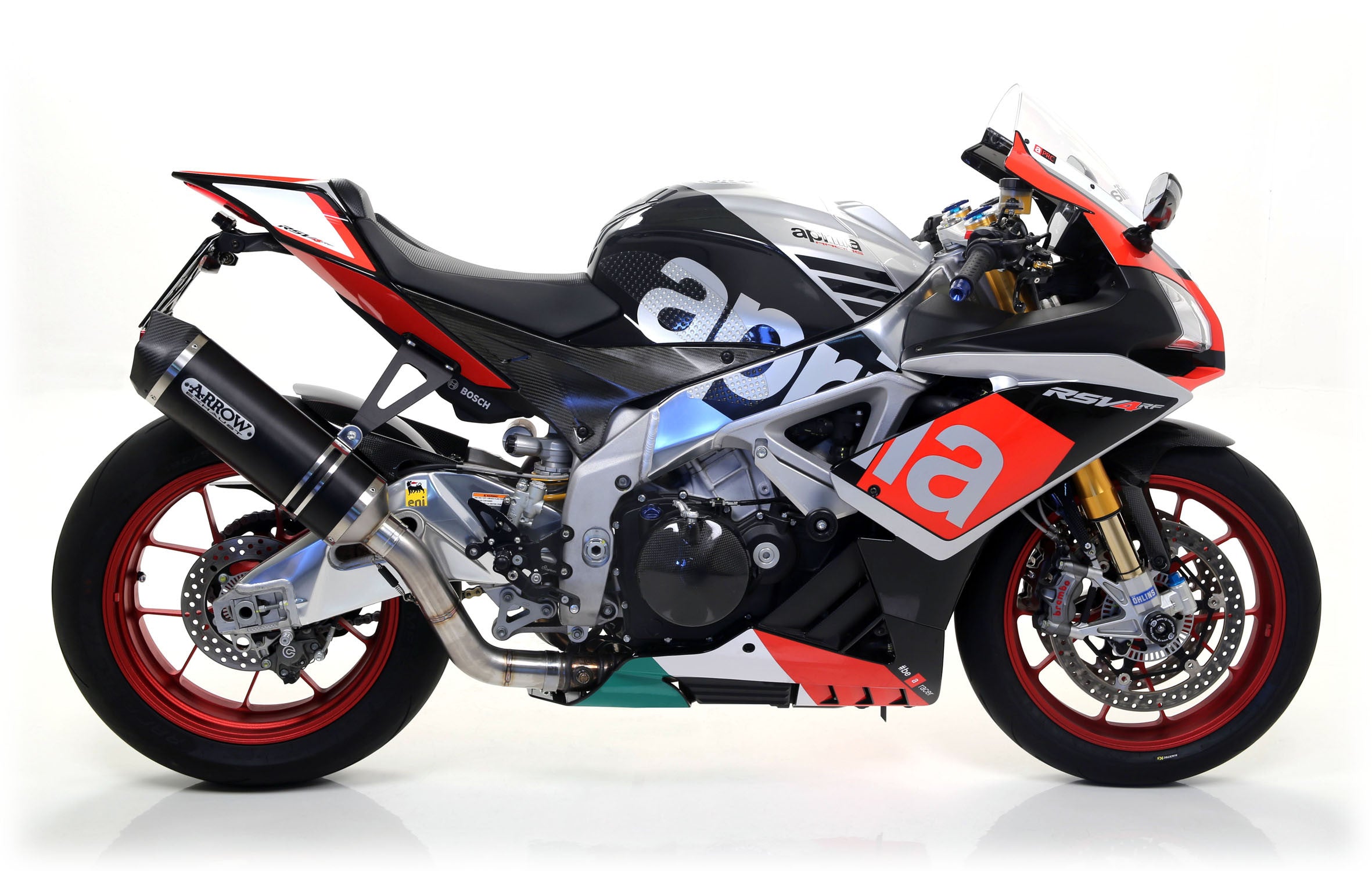 Escape Arrow Slip-On Race-Tech de aluminio oscuro para Aprilia RSV4/RR/RF (15-16) 71744AKN 