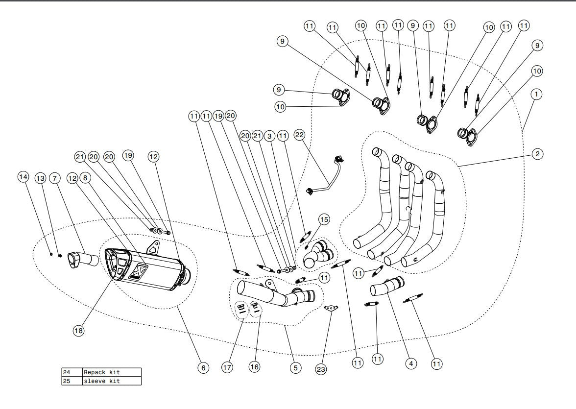 Akrapovic Racing Line (Acero Inoxidable) Suzuki GSX-R 1000 (17-23) S-S10R11-APLT 