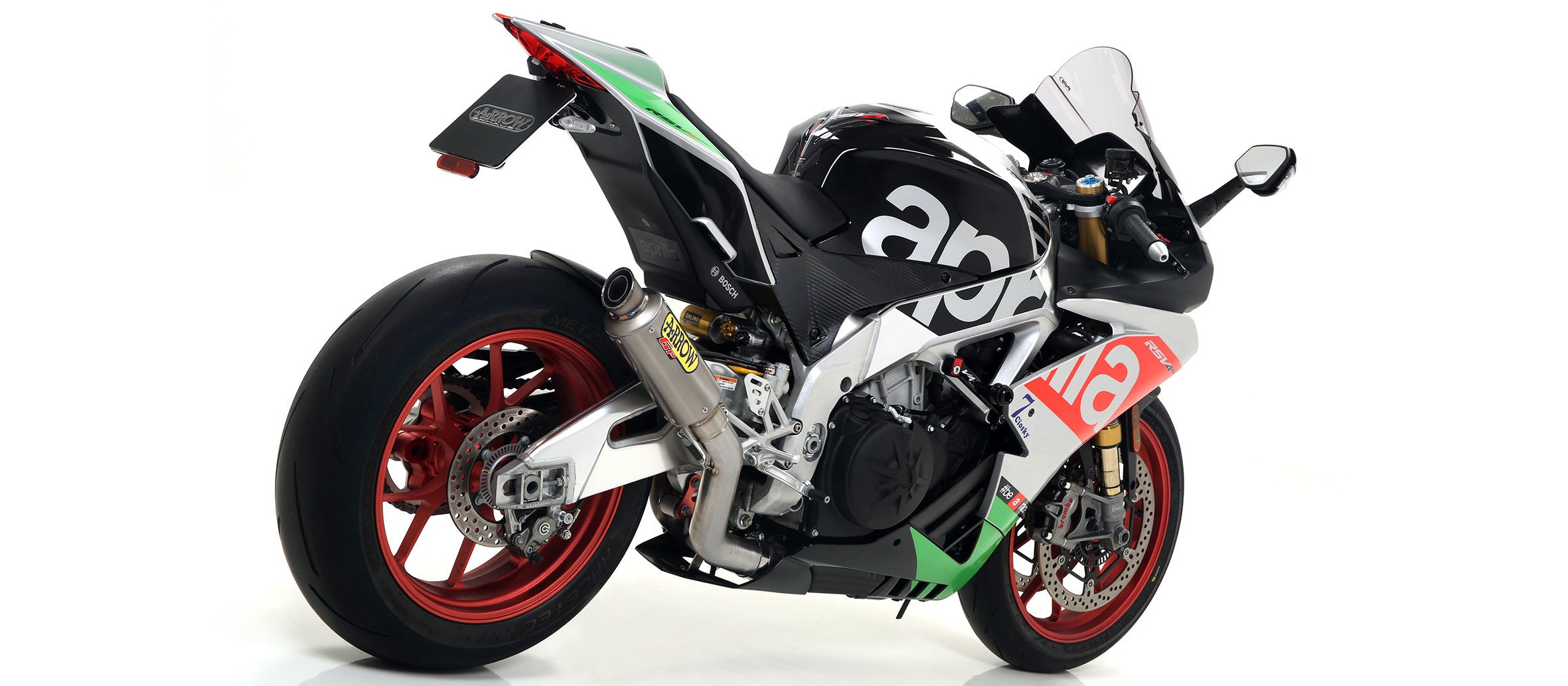 Kit de escape Arrow Slip-On GP2 de titanio para Aprilia RSV4/RR/RF (17-18) 71542GP 